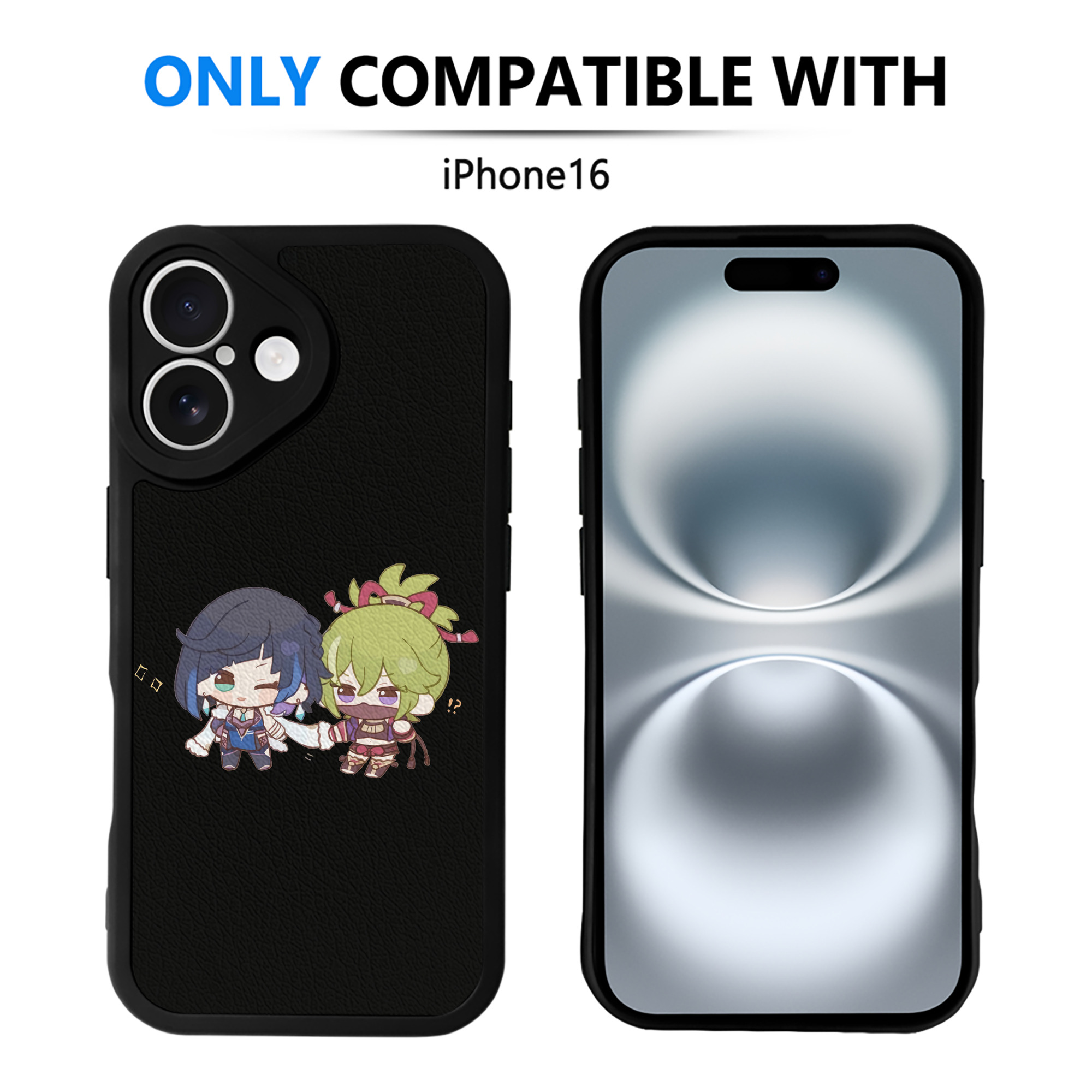 げんし神  久岐忍 くき しのぶ genshin Kuki Shinobu 【iPhone 16シリーズ対応】シリコンスマホケース（レザー調） 材質：シリコン